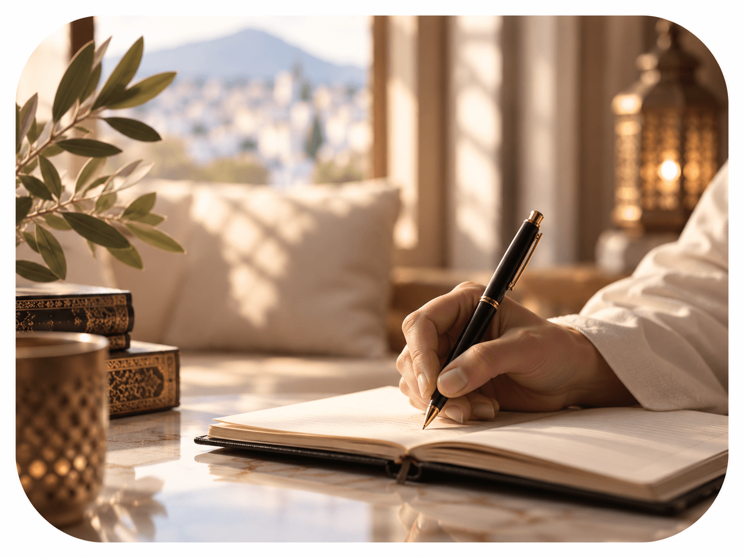يد تكتب بقلم في دفتر، الصورة المعتمدة لمشاركة التجربة